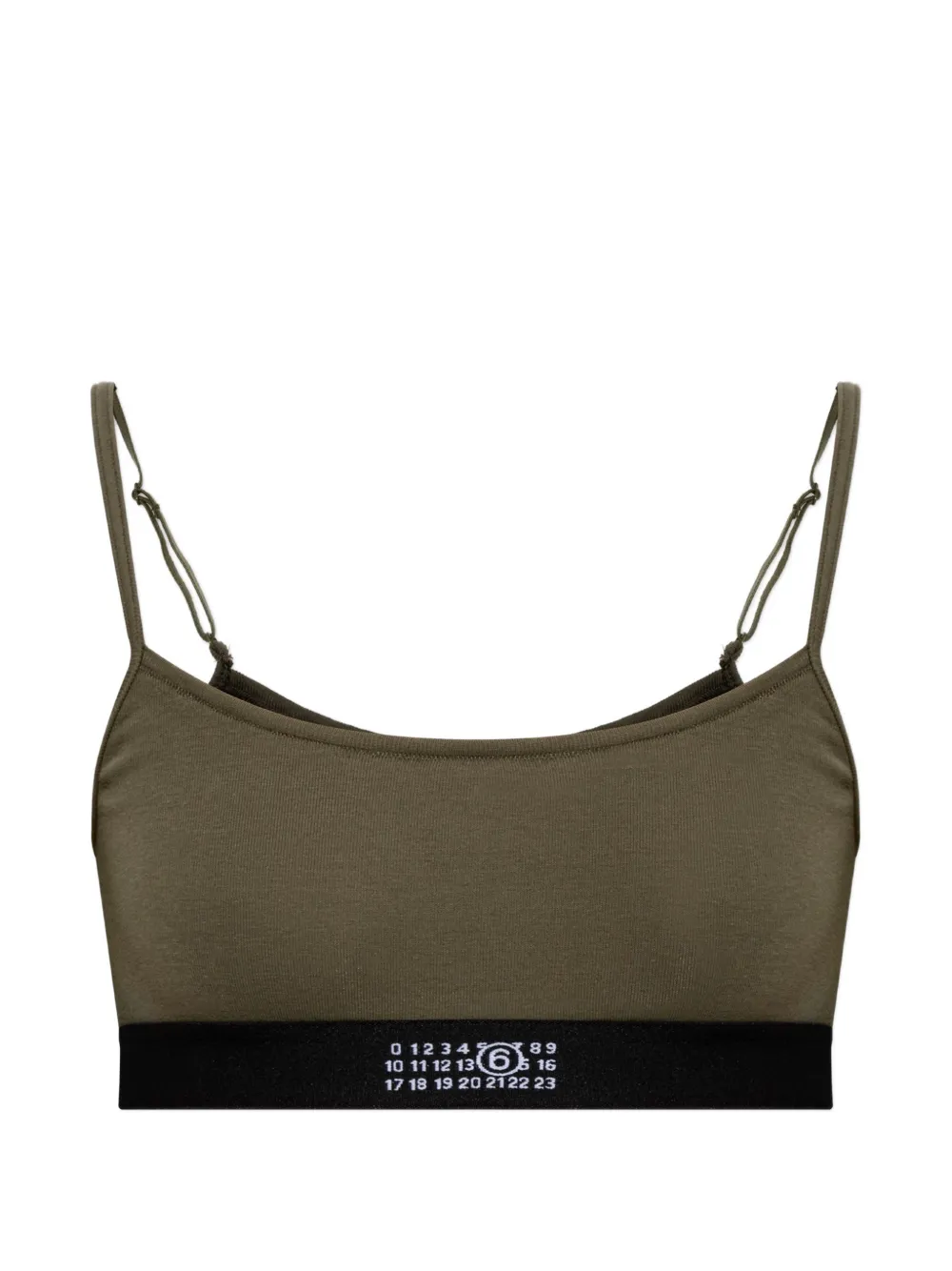 MM6 Maison Margiela logo-tape bra - Verde