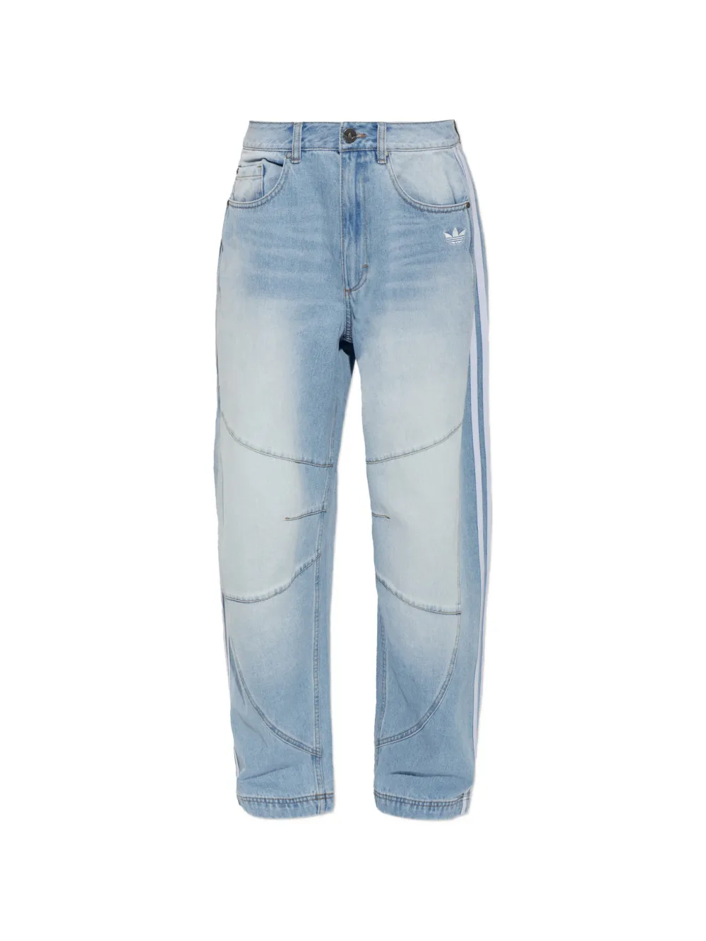 adidas side-stripe tapered jeans - Blu