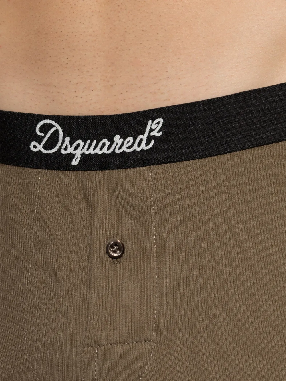 DSQUARED2 Geribbelde boxershorts met logo-tailleband Bruin