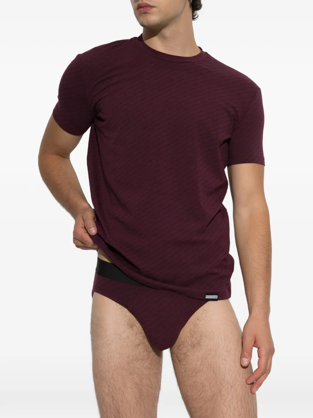 DSQUARED2 T-shirt en slip met logoprint Rood