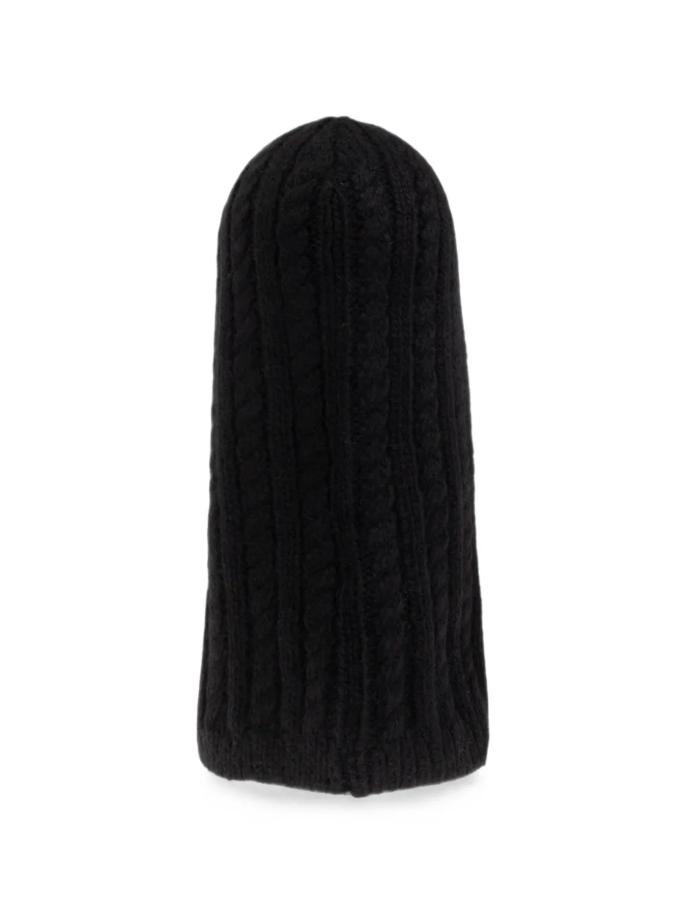 Moncler cable-knit logo-patch balaclava · One Size