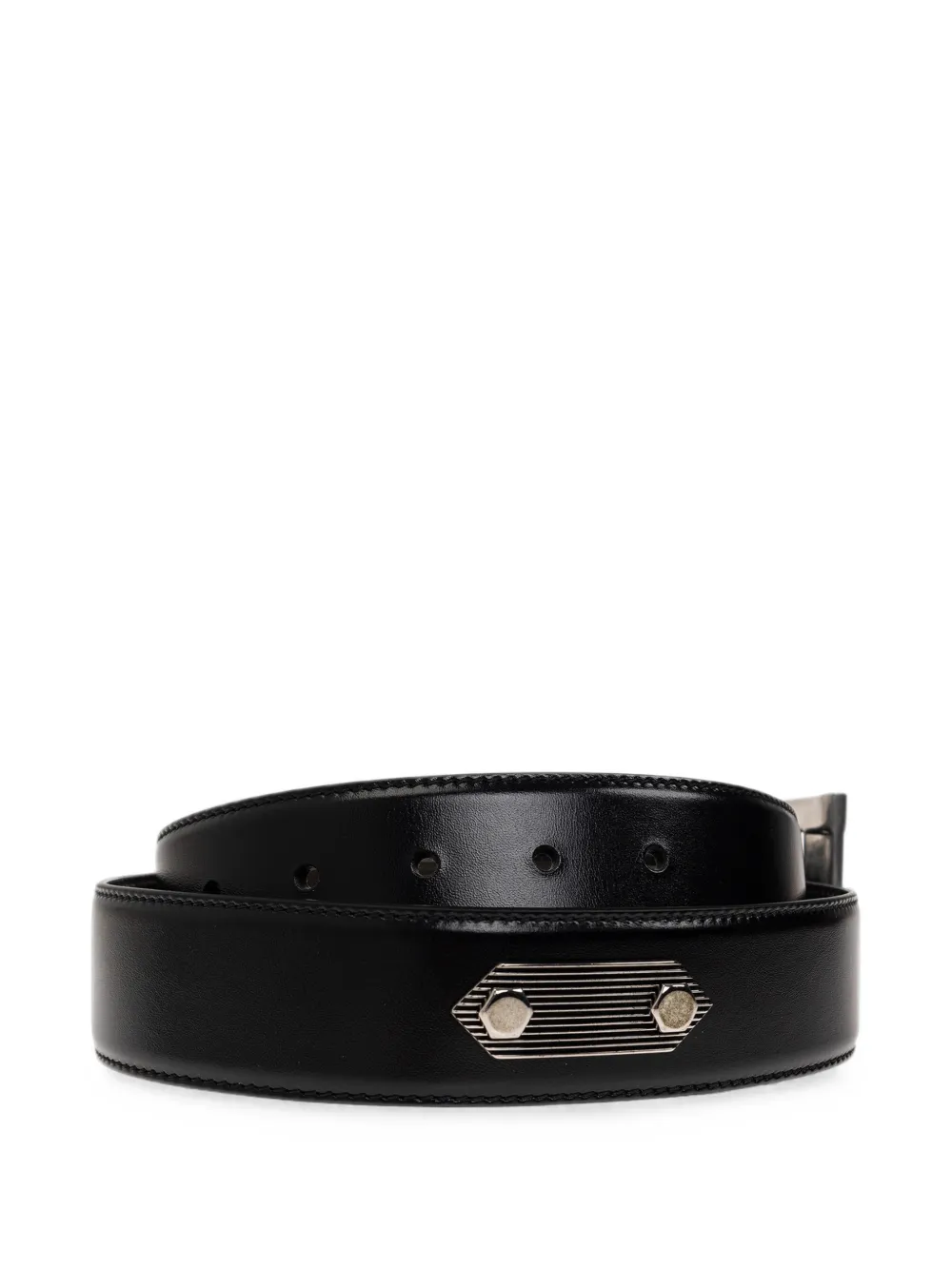 Versace Leren riem (4 cm) Zwart