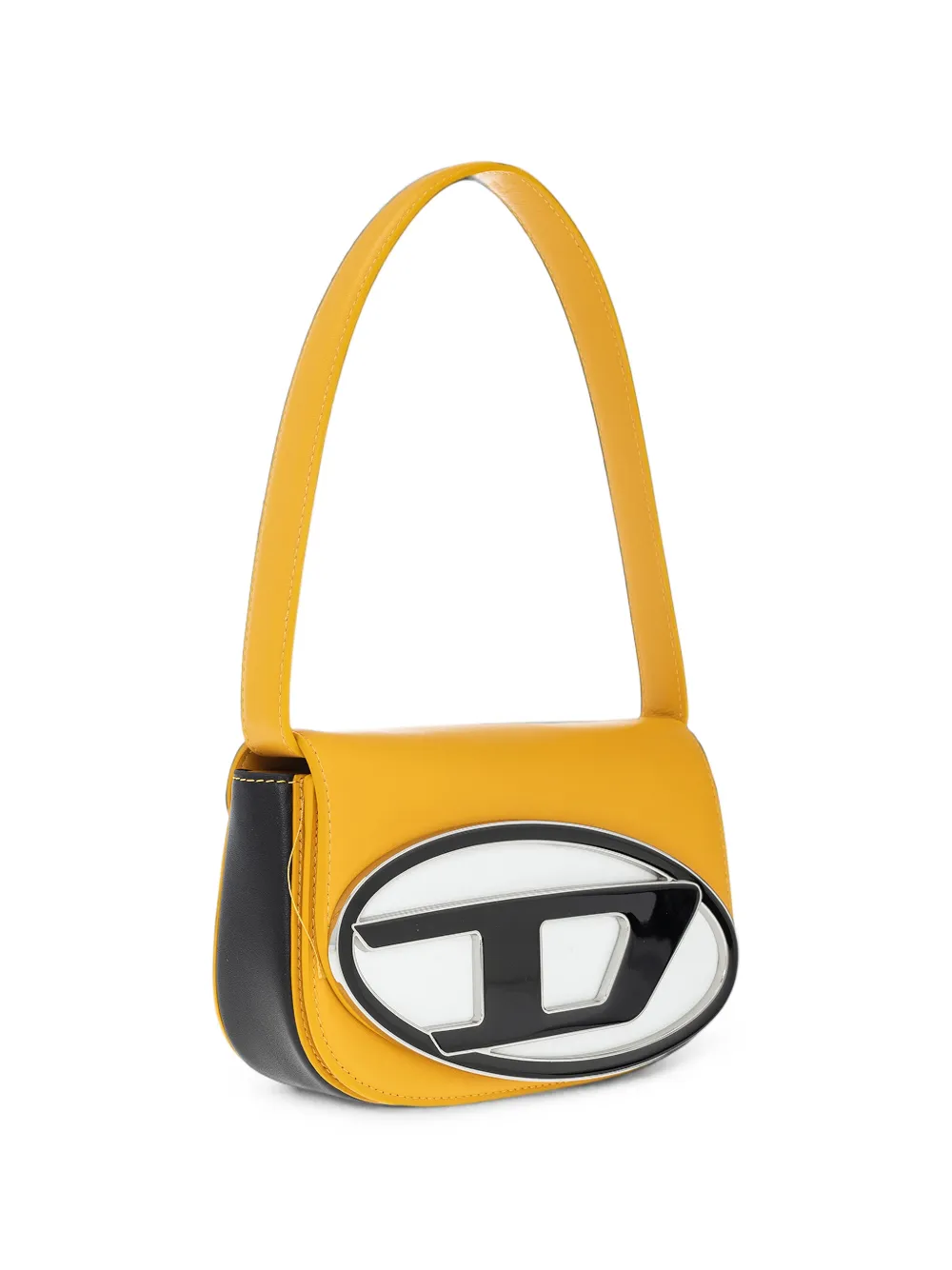 Diesel 1DR Iconic shoulder bag in nappa leather Geel