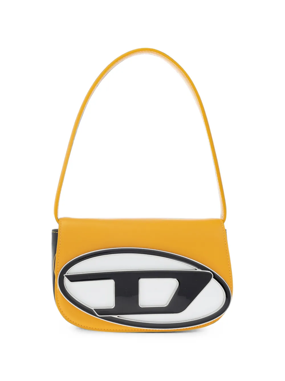 Diesel 1DR Iconic shoulder bag in nappa leather Geel