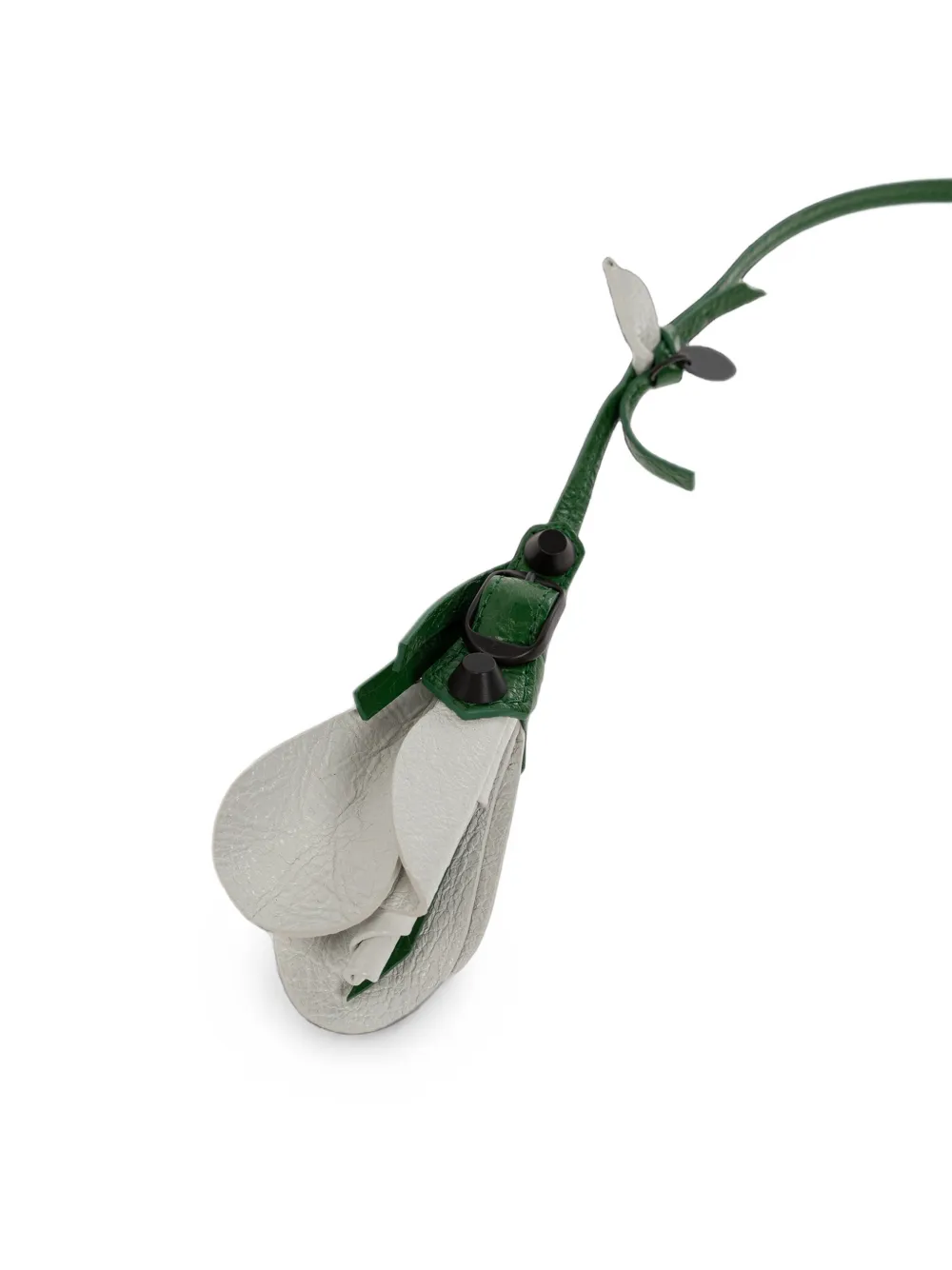 Balenciaga Le City Roses floral-charm leather keyring Groen