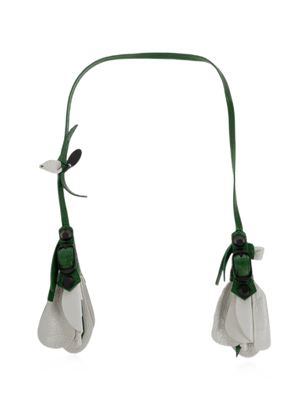 Balenciaga Le City Roses floral-charm leather keyring - Verde