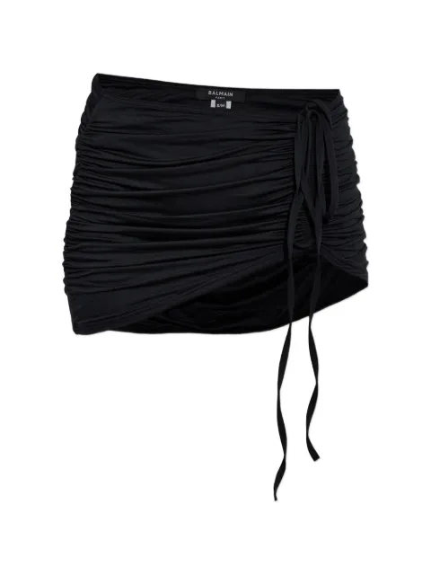 Balmain ruched tie-fastening beach skirt