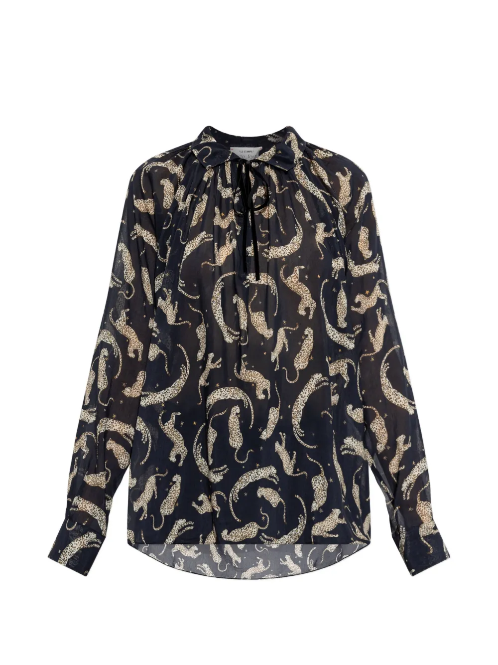 Forte Forte animal-motif tie-neck blouse · I