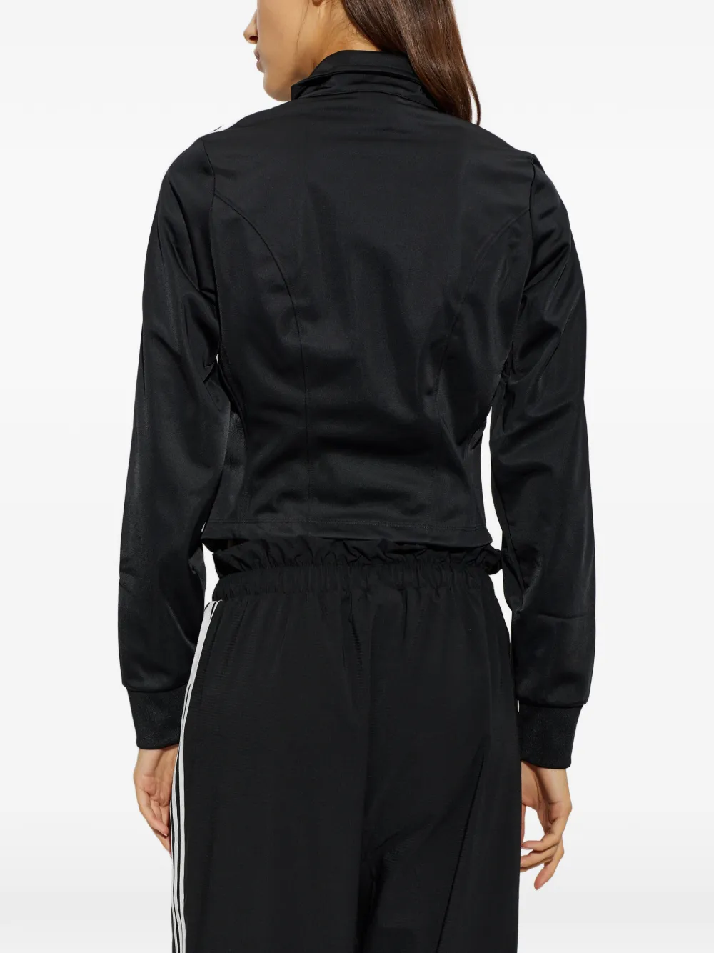 adidas logo-embroidered zip-up sweatshirt Zwart