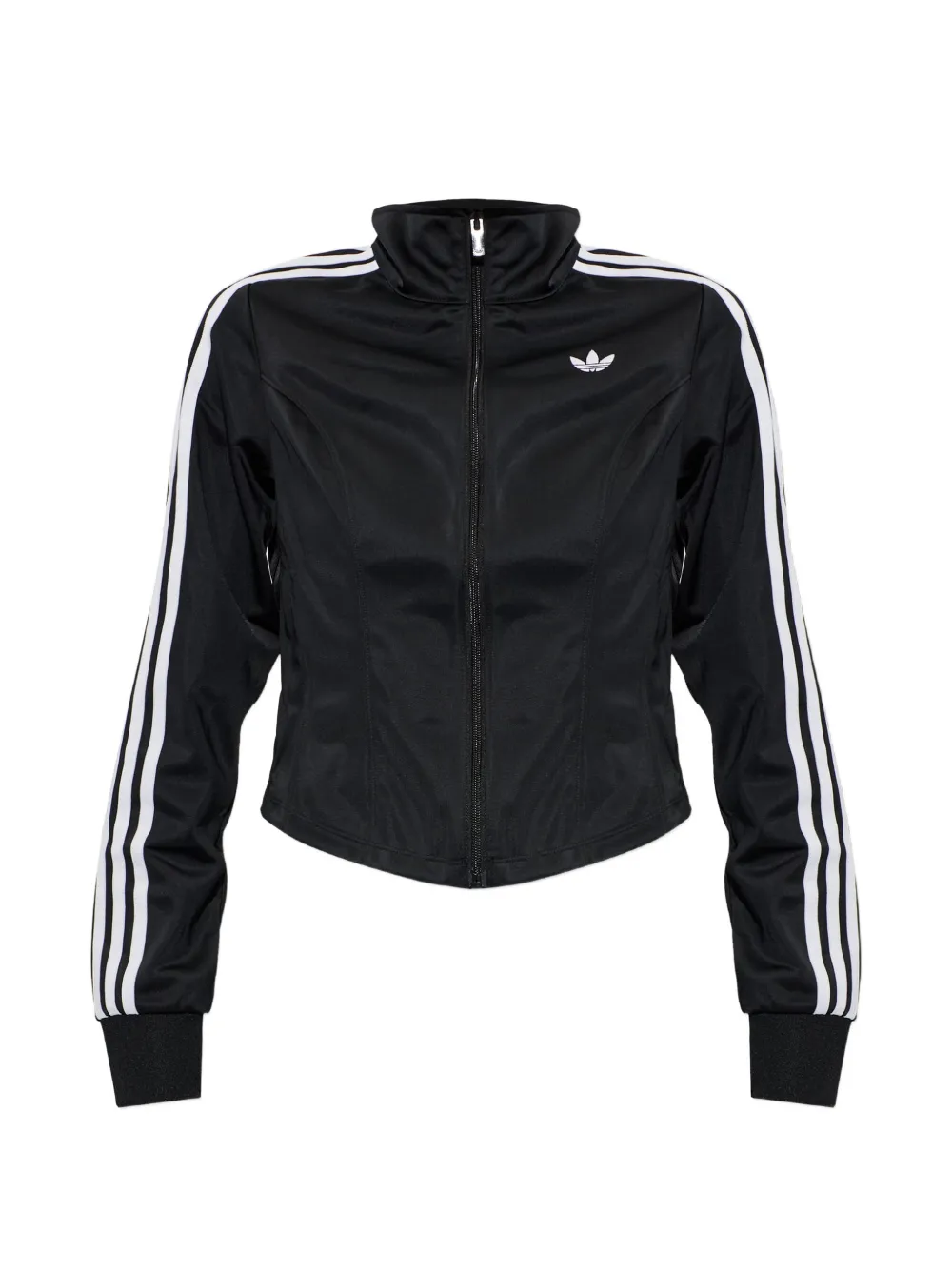 adidas logo-embroidered zip-up sweatshirt Zwart