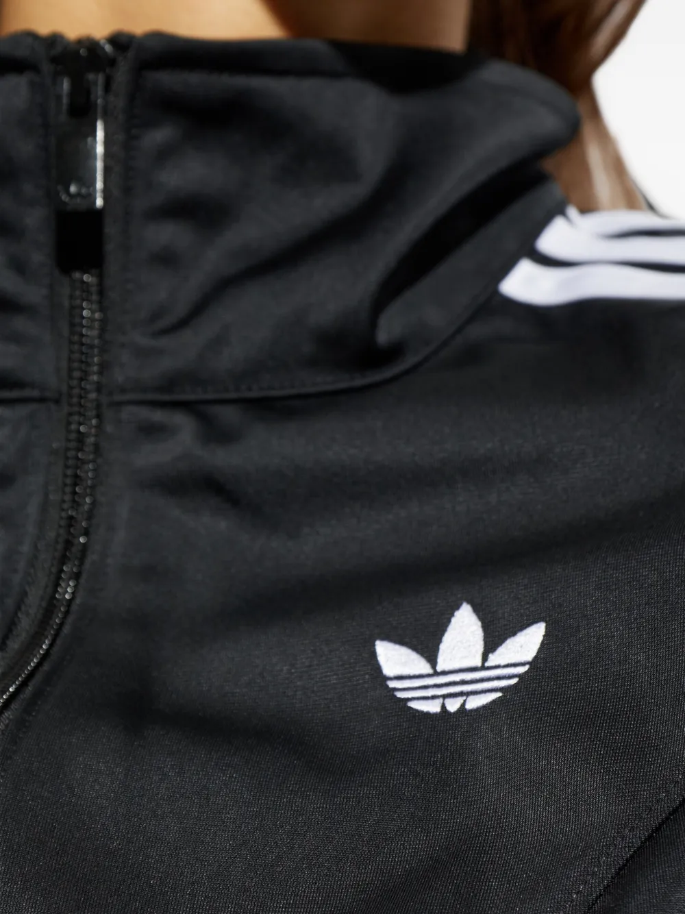 adidas logo-embroidered zip-up sweatshirt Zwart