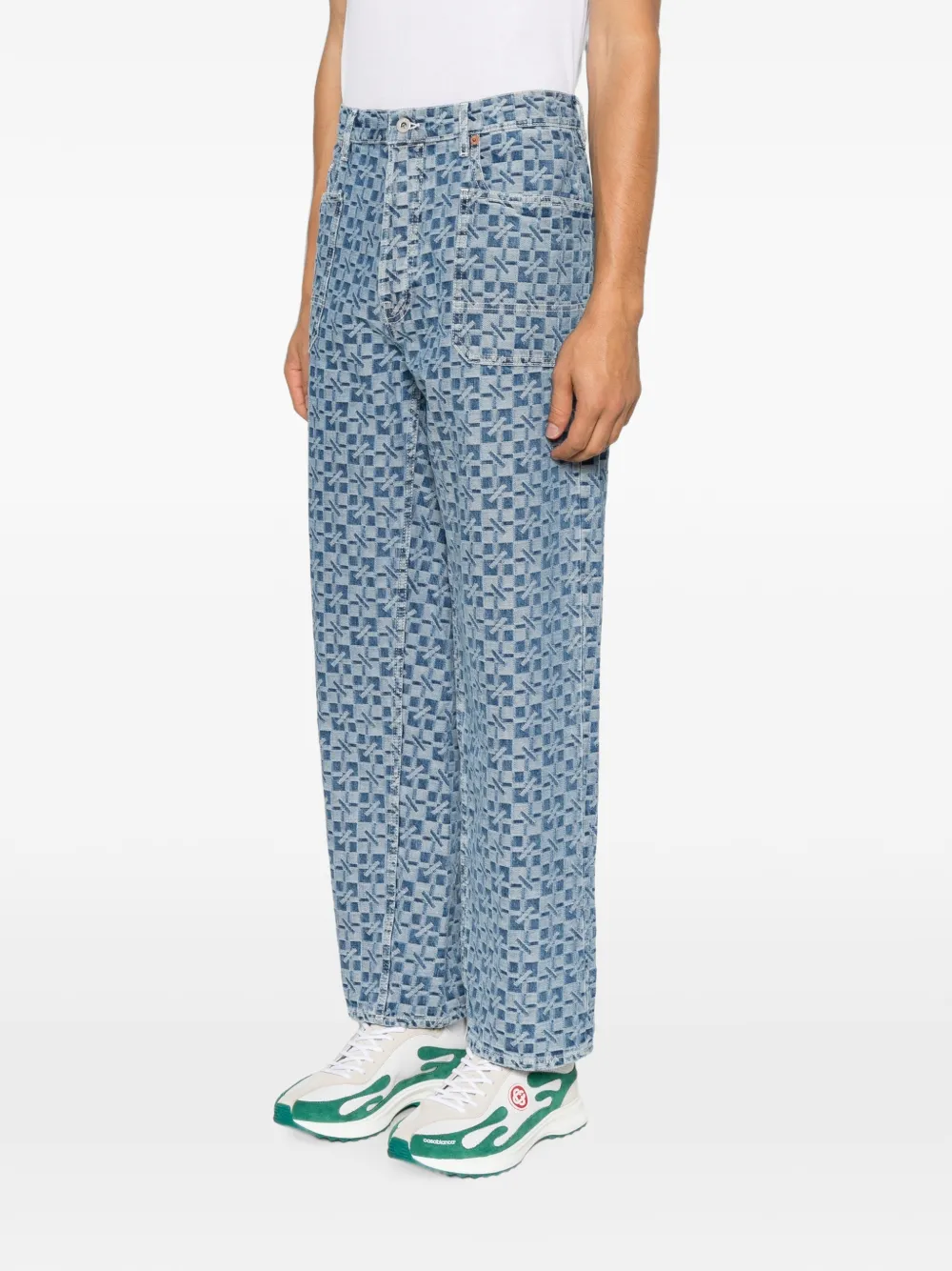 Kenzo Jeans met geometrische print Blauw