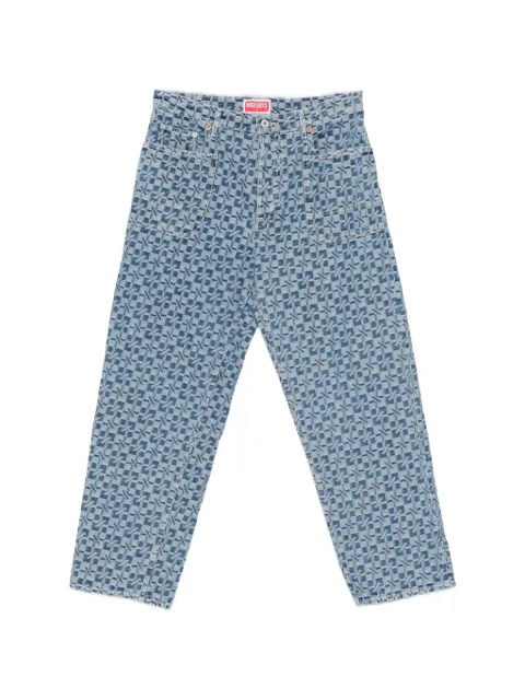 Kenzo geometric-print straight-leg jeans
