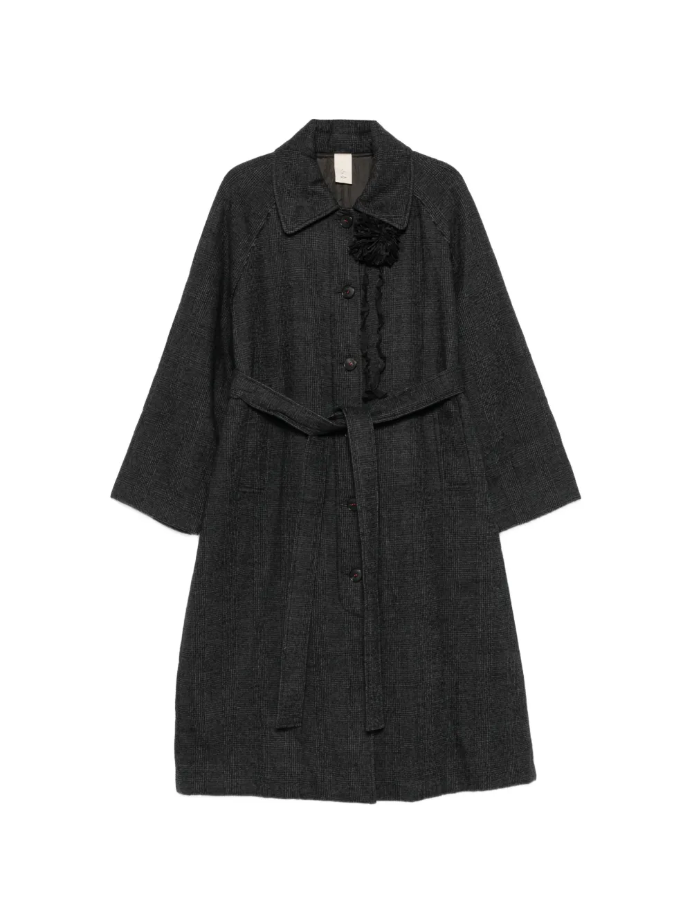 SOH check-pattern belted coat