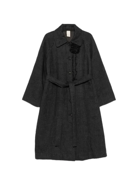 SOH check-pattern belted coat