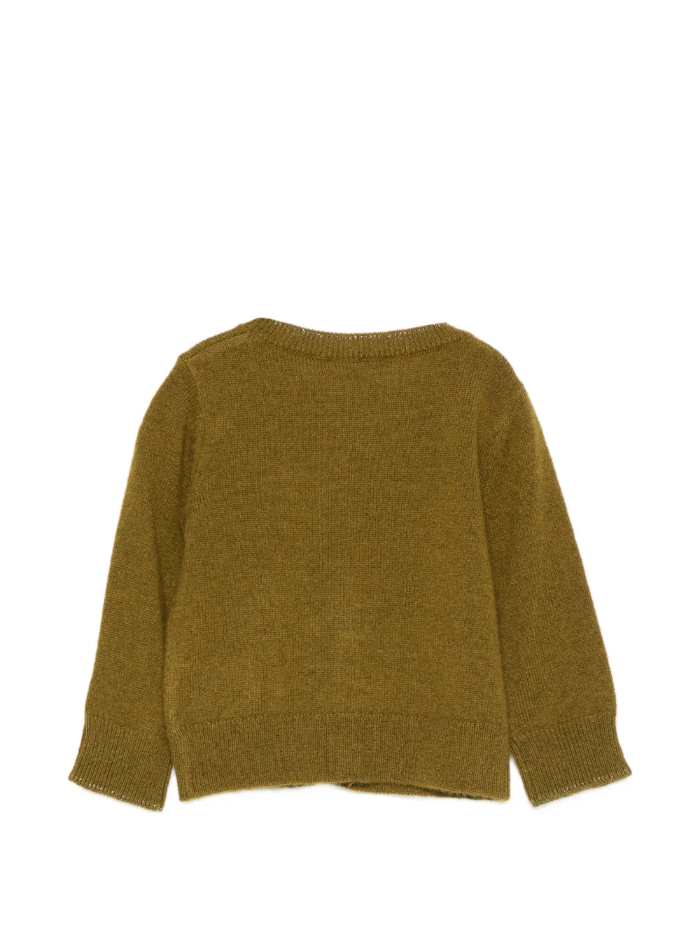 Bonpoint Gebreid vest met kersenpatch Groen