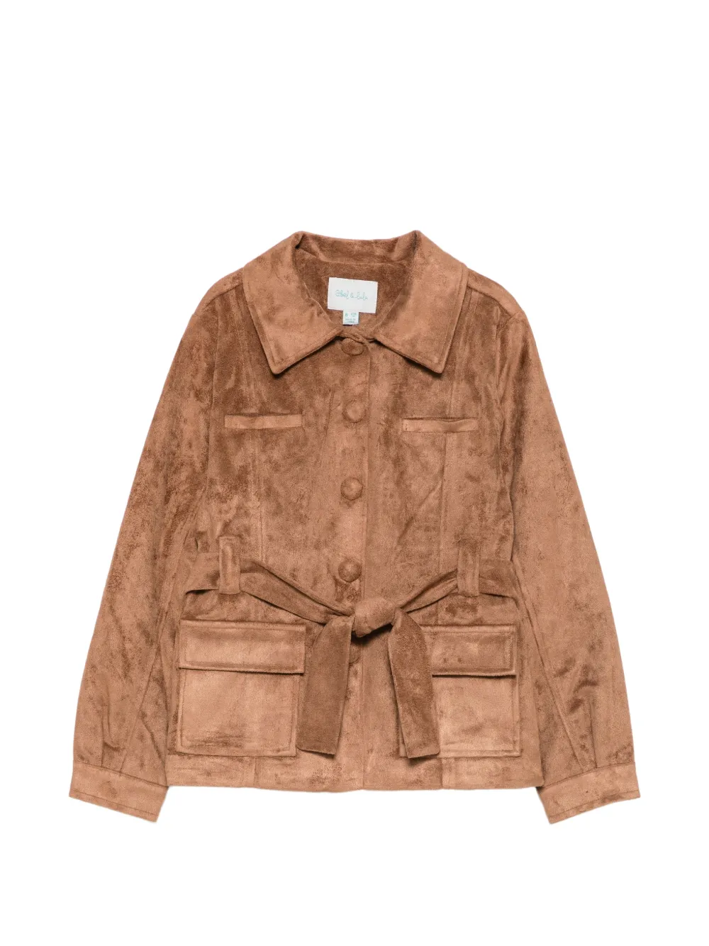 Abel & Lula belted faux-suede jacket - Marrone