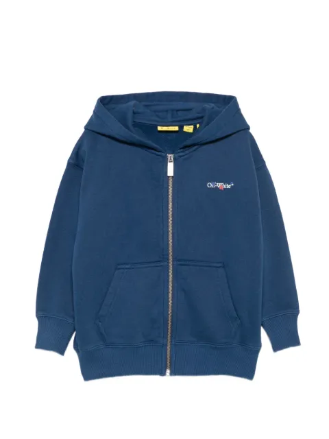 Off-White Kids logo-print zip-fastening hoodie