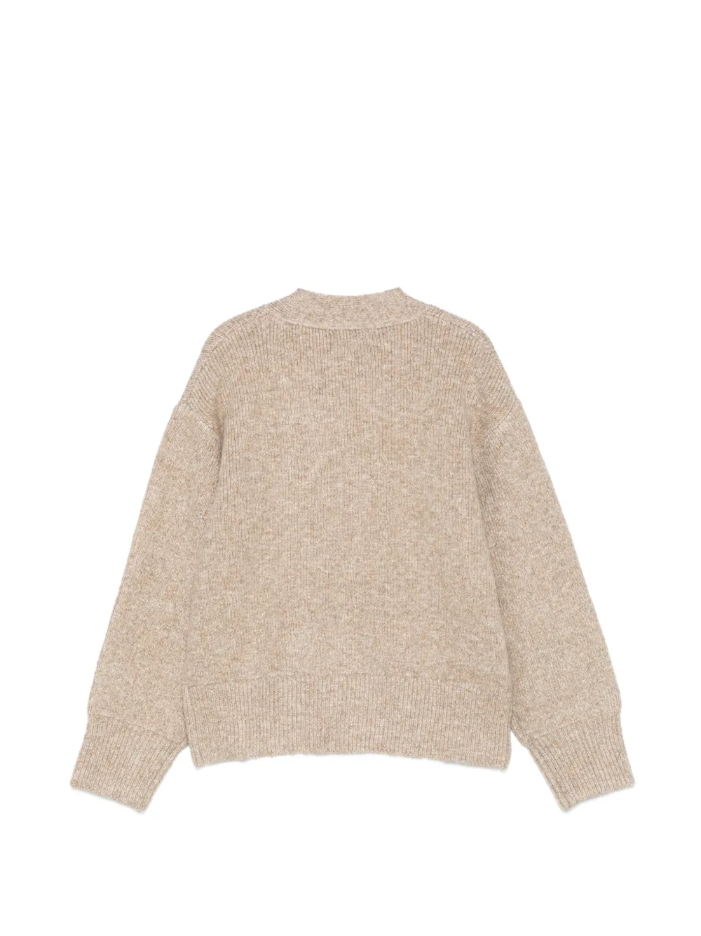 Abel & Lula Ribgebreid vest met V-hals Beige