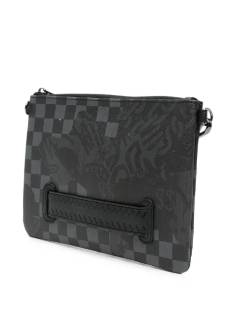 Sprayground Shark Mouth checkered shoulder bag