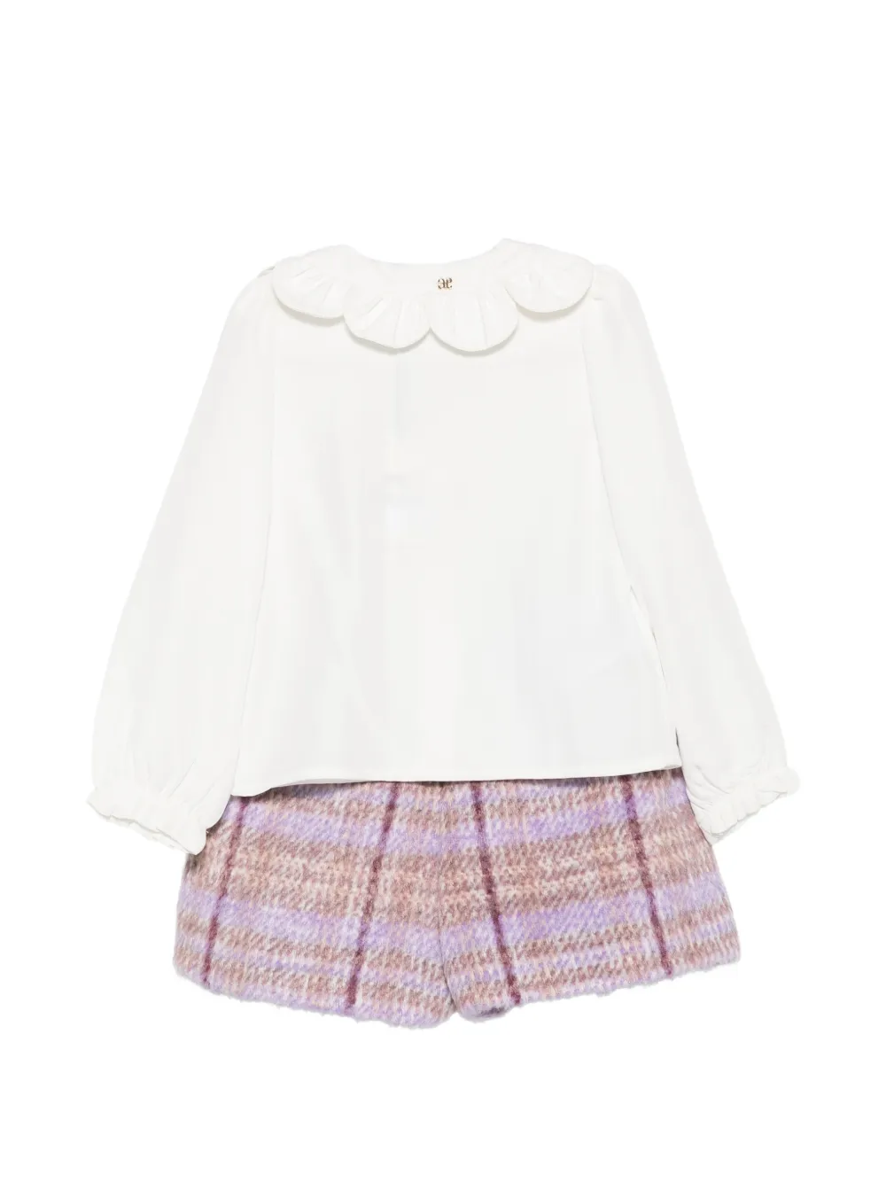 Abel & Lula Geruite set met shorts en ruches Wit