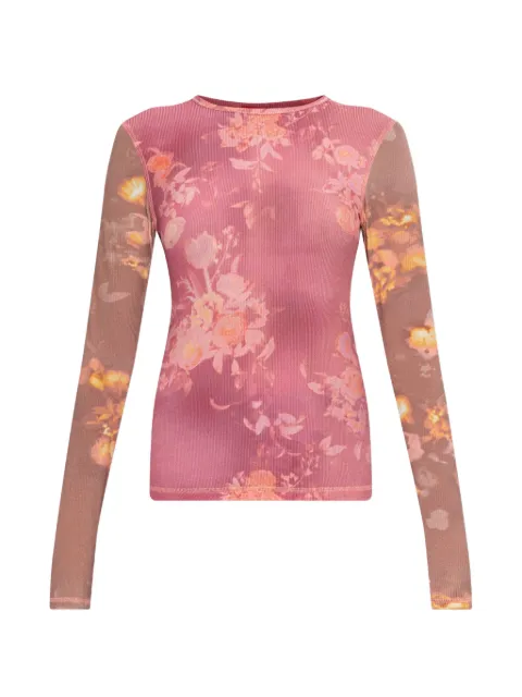 Diesel top de canalé con estampado floral