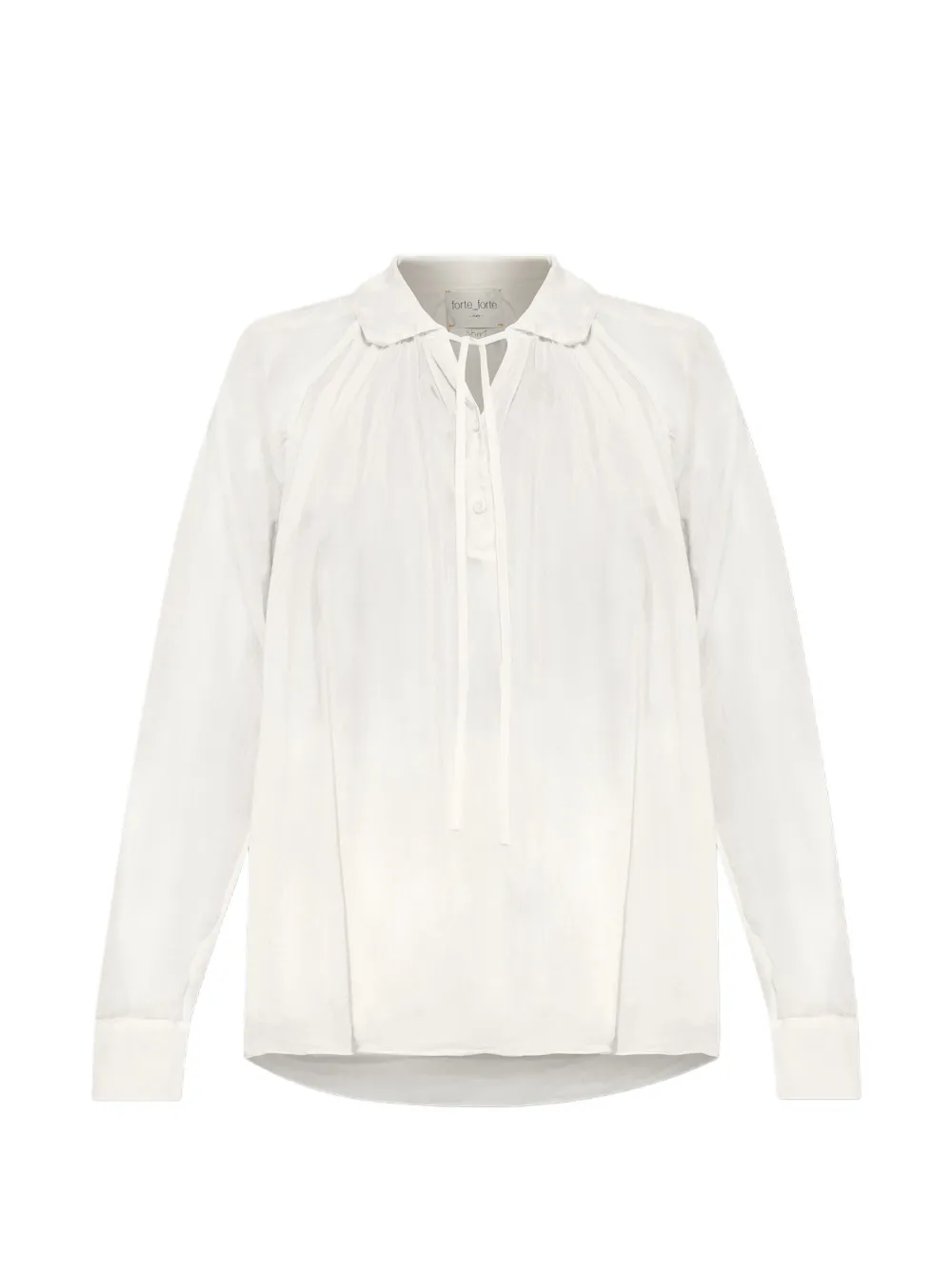 Forte Forte Tie-fastening Semi-sheer Blouse In 화이트