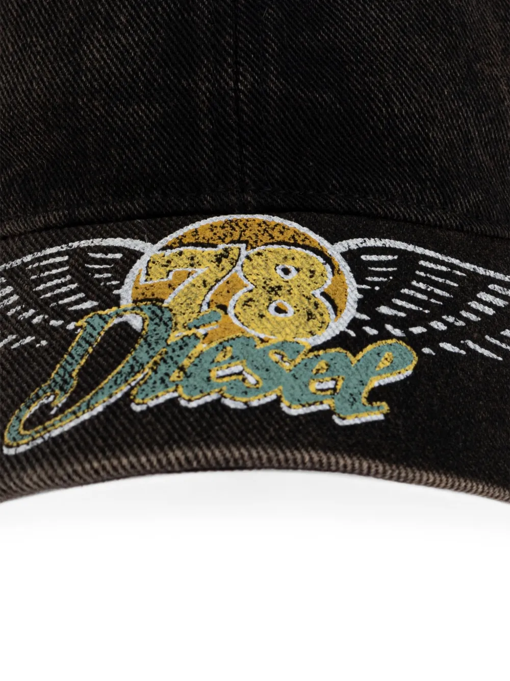 Diesel C-Zanzy honkbalpet met logo-print Zwart