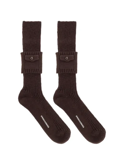 DSQUARED2 Military Chic pocket-detail ribbed socks