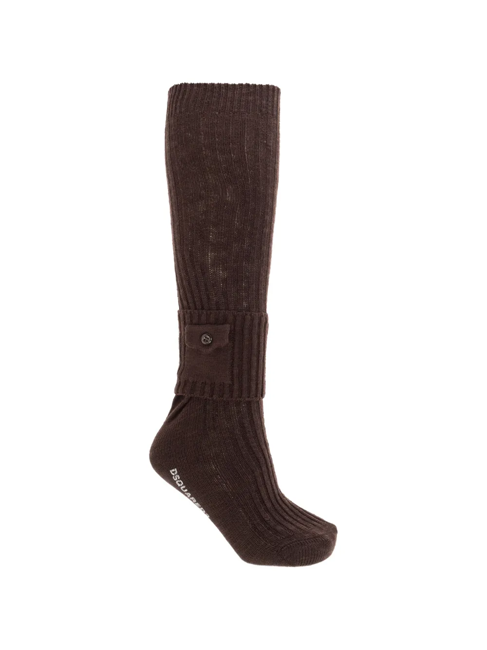 DSQUARED2 Military Chic geribbelde sokken met zak Bruin