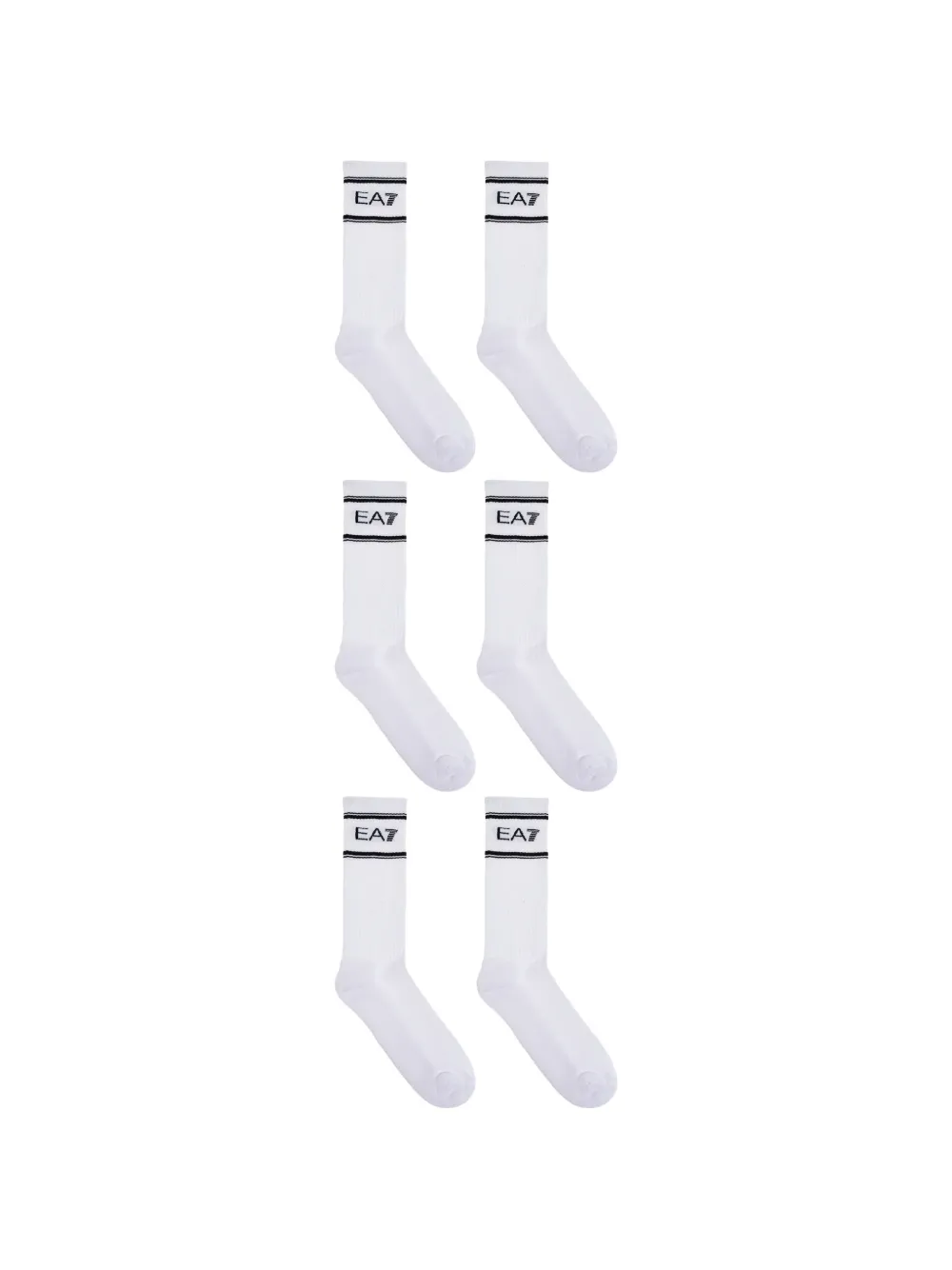 Ea7 Emporio Armani Dynamic Athlete logo-print three-pack socks - Bianco
