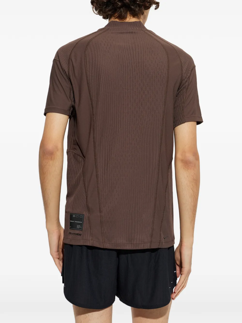 Nike Tech logo-embroidered panelled T-shirt Bruin