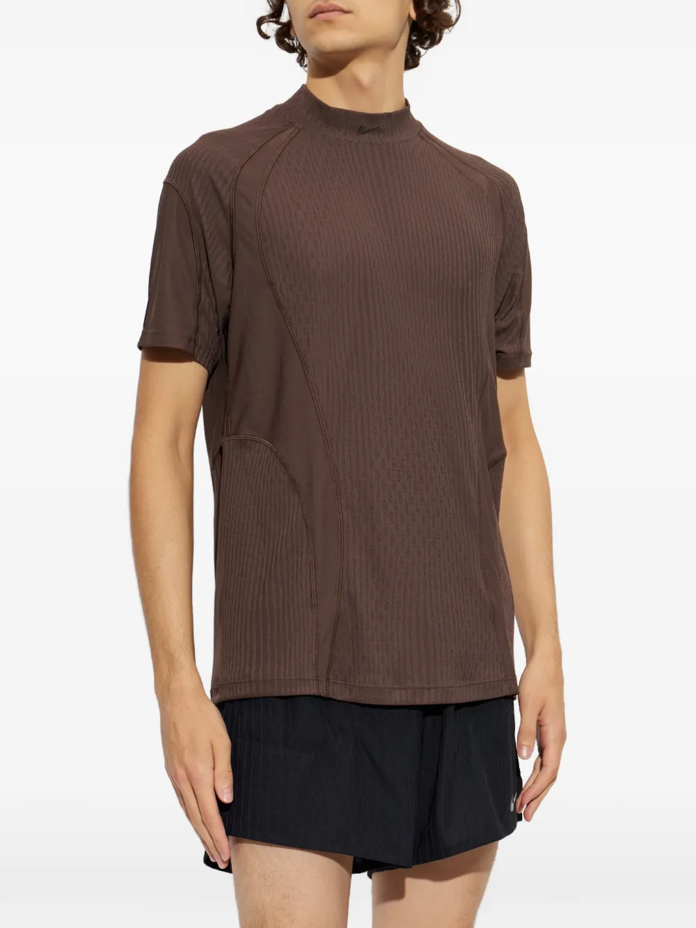 Nike Tech logo-embroidered panelled T-shirt Bruin