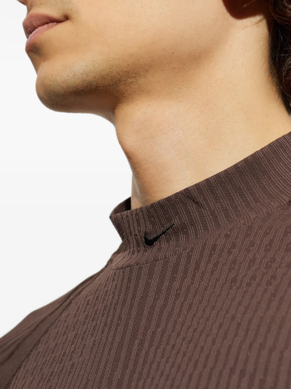 Nike Tech logo-embroidered panelled T-shirt Bruin