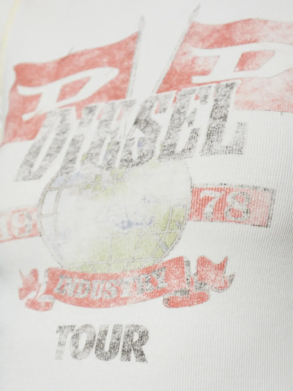Diesel Geribbeld T-shirt met print Wit