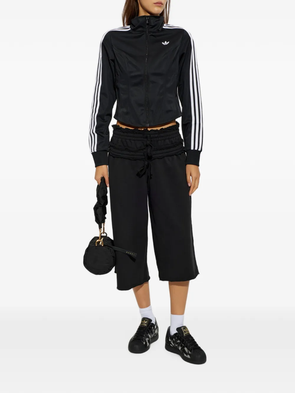 adidas drawstring cotton knee-length shorts Zwart