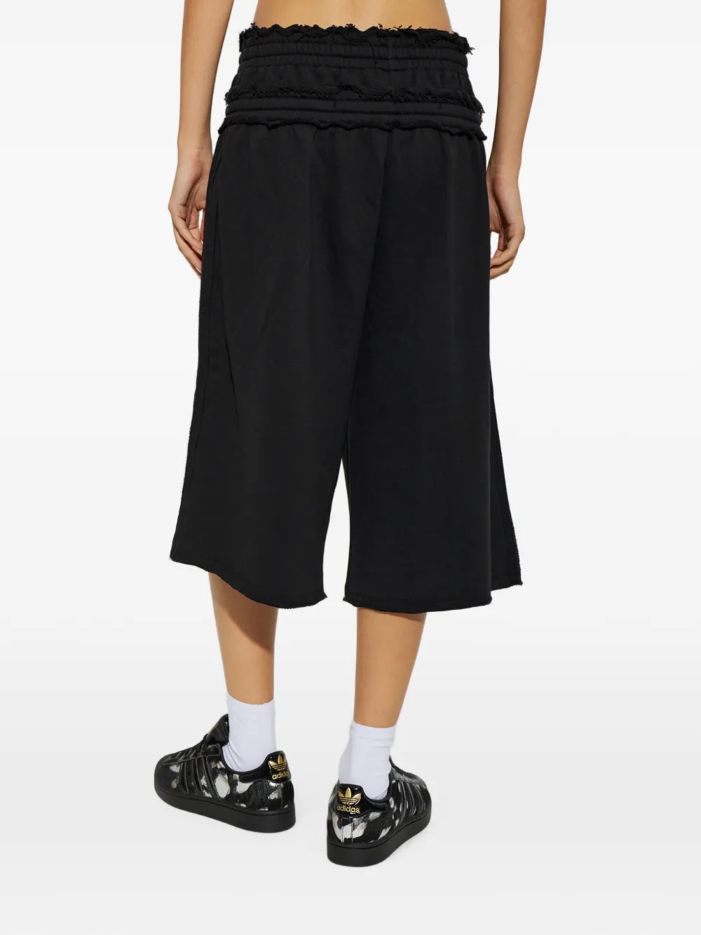 adidas drawstring cotton knee-length shorts Zwart