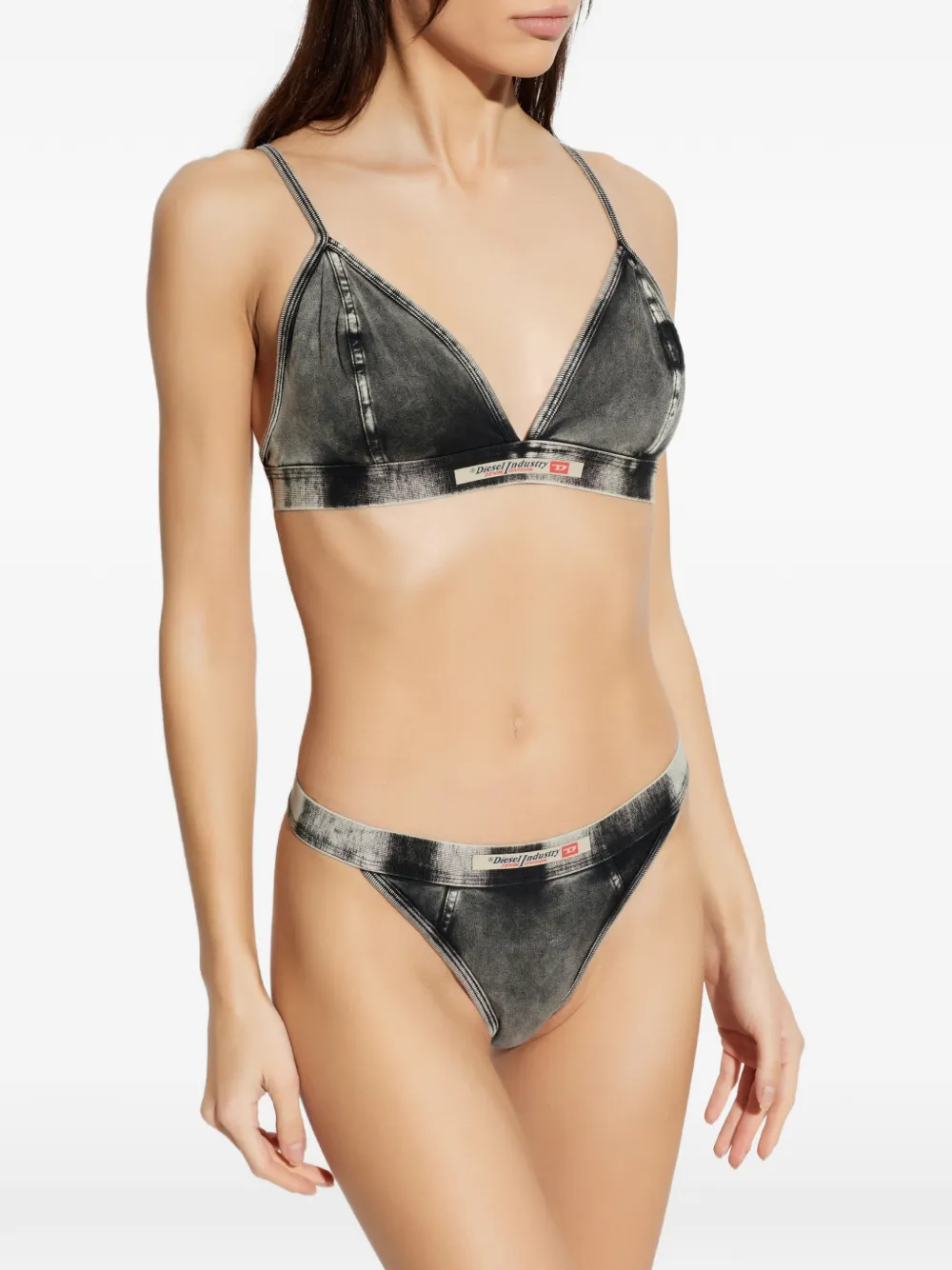 Diesel Scarlet-Dnm slip met logo-patch Zwart