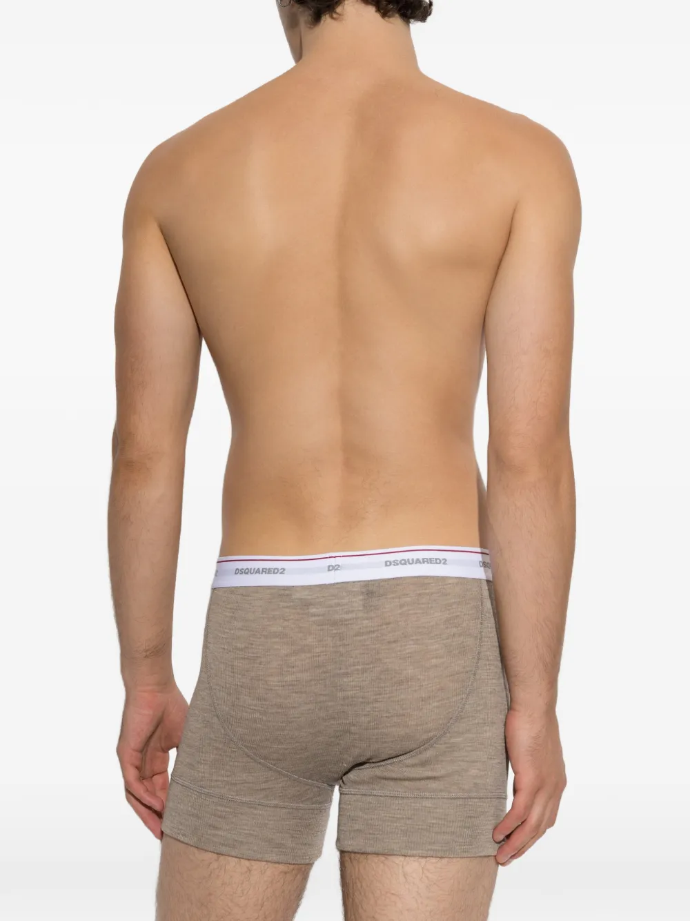 DSQUARED2 Boxershorts met logo-tailleband en knoopdetail Beige