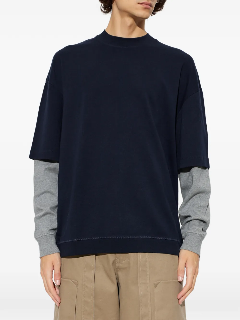 DARKPARK Troy T-shirt met gelaagde mouwen Blauw