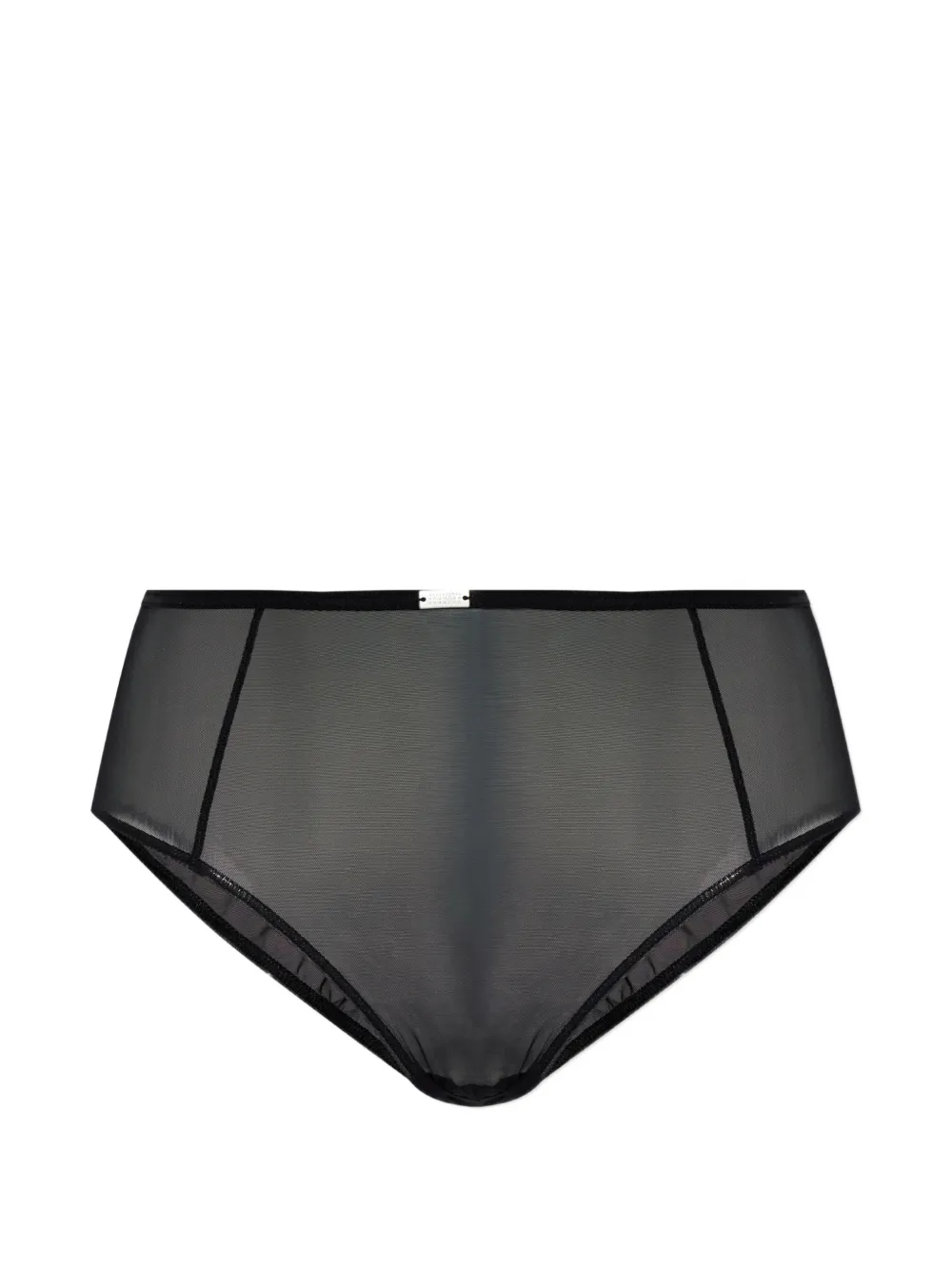 MM6 Maison Margiela logo-plaque mesh briefs - Nero