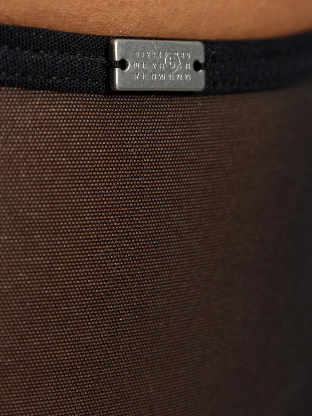 MM6 Maison Margiela logo-plaque mesh briefs Zwart