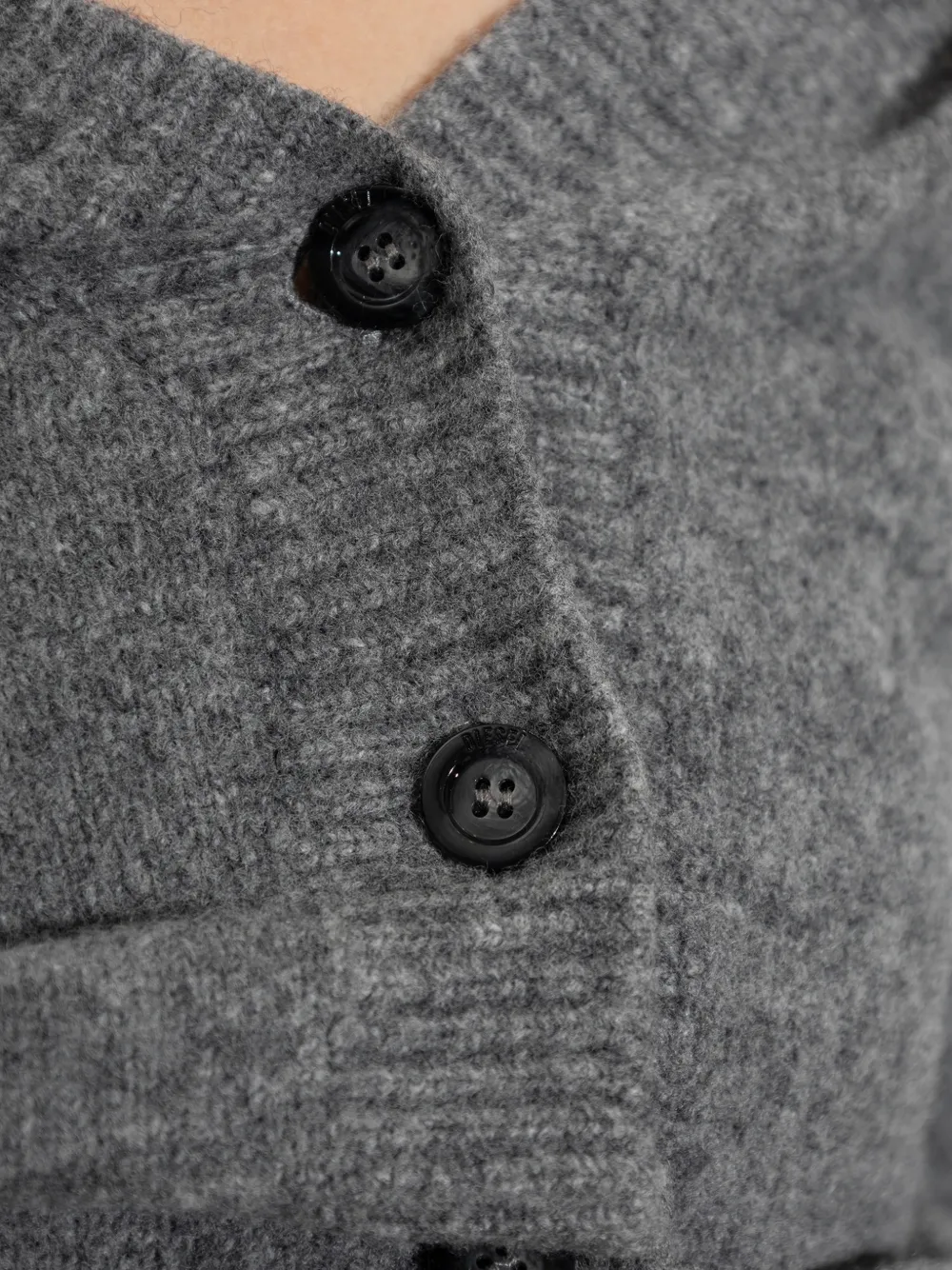 Diesel Cropped gebreid vest met gekreukt effect Grijs