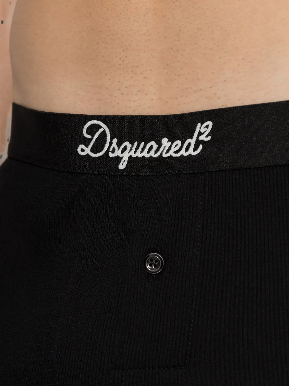 DSQUARED2 Geribbelde boxershorts met logo-print Zwart