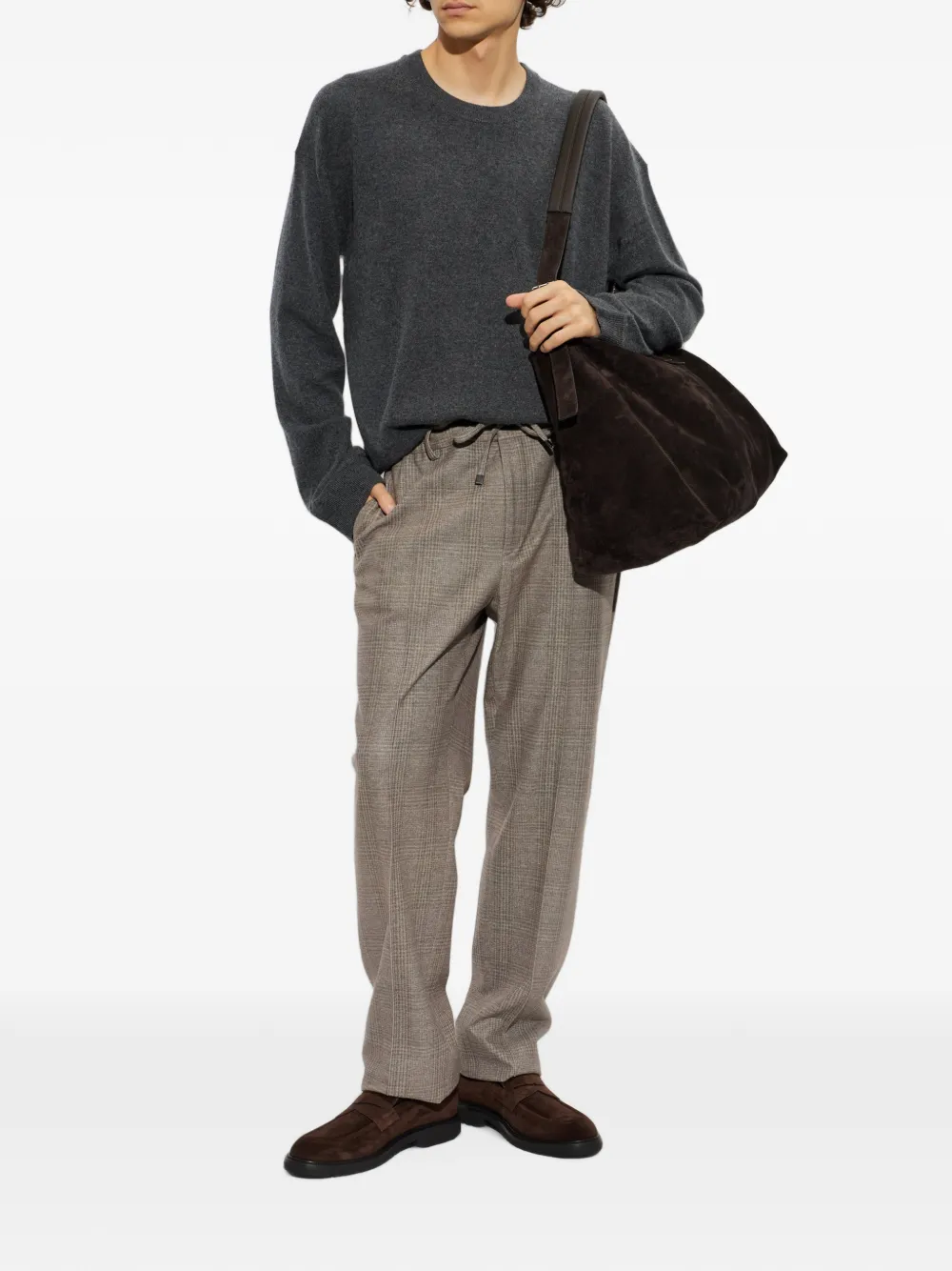 ETRO Geruite broek Bruin