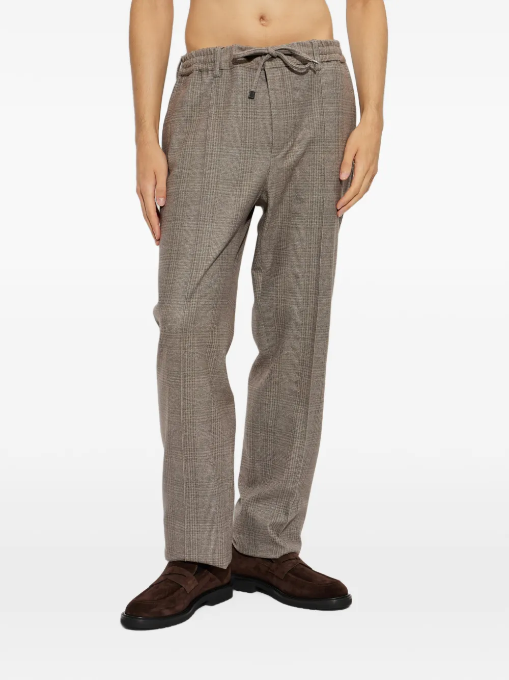 ETRO Geruite broek Bruin