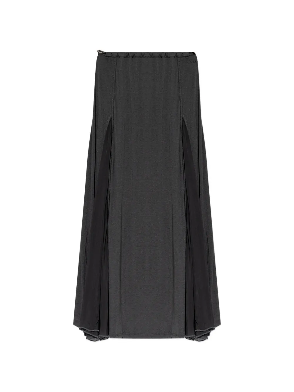 Diesel Midi Skirt In Ribbed Jersey And Chiffon In 그레이