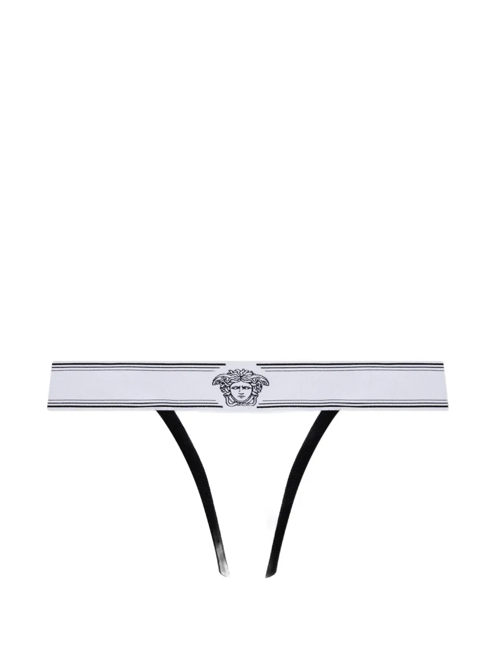 Versace Medusa logo-waistband thong - Bianco