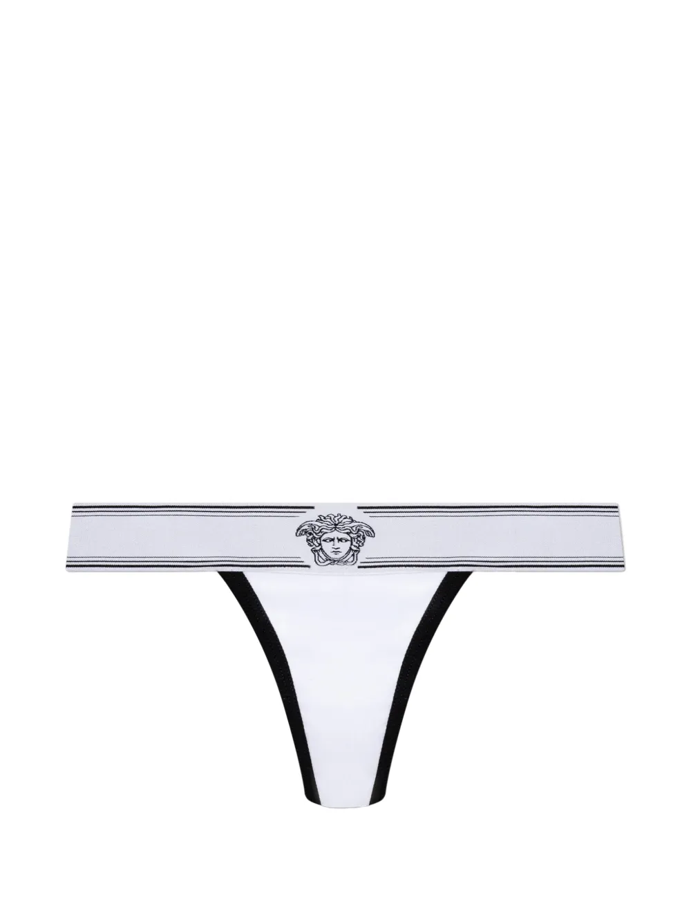 Versace Medusa logo-waistband thong - Bianco