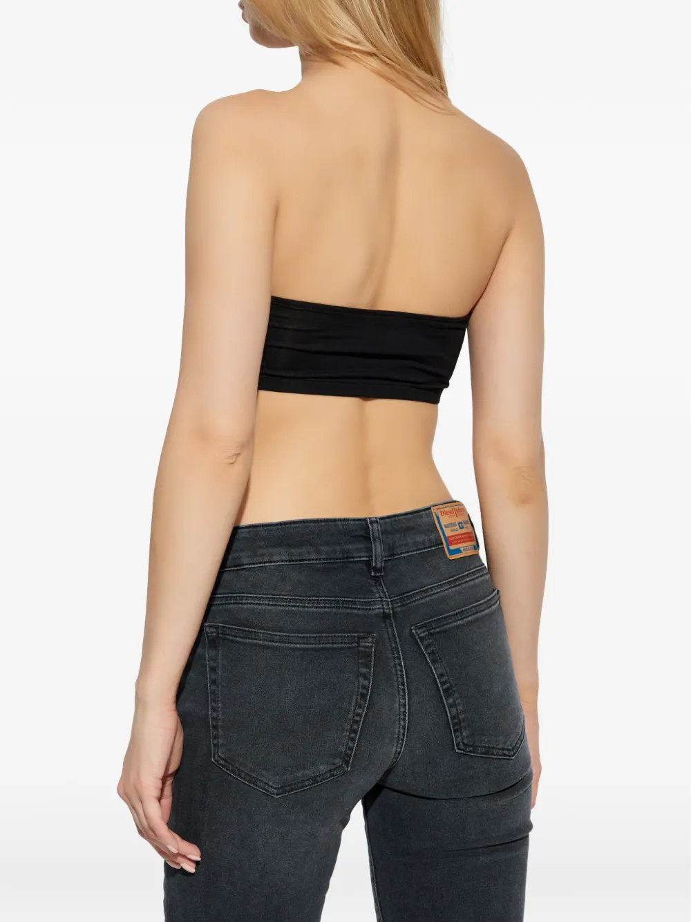 Diesel Bandeau bh met -logo Zwart